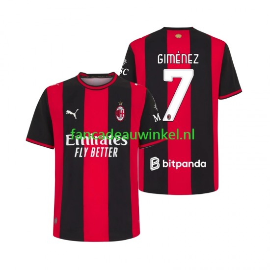 AC Milan Wedstrijdshirt met Korting Gimenez 7 Thuis Heren 2026-27 Korte Mouw