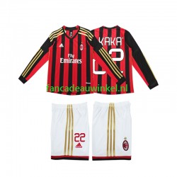 AC Milan Wedstrijdshirt met Korting Kaka 22 2013 2014 Retro Thuis Kind Lange Mouw