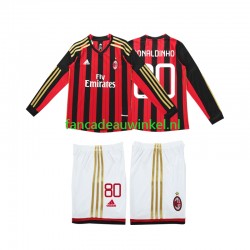 AC Milan Wedstrijdshirt met Korting RONALDINHO 80 2013 2014 Retro Thuis Kind Lange Mouw