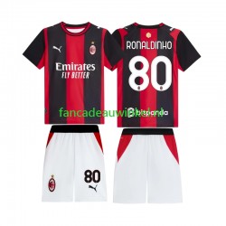 AC Milan Wedstrijdshirt met Korting Ronaldinho 80 Thuis Kind 2026-27 Korte Mouw