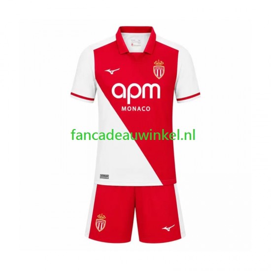 AS Monaco Wedstrijdshirt met Korting Thuis Kind 2026-27 Korte Mouw