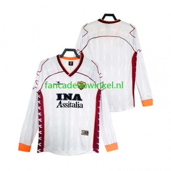 AS Roma Wedstrijdshirt met Korting 2000 Retro Uit Heren 1999 Lange Mouw