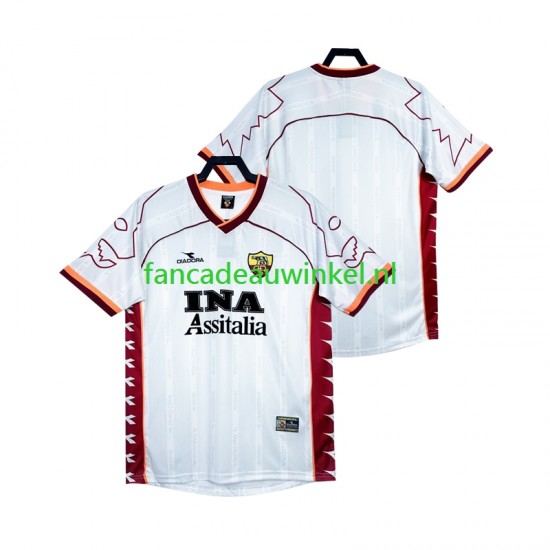 AS Roma Wedstrijdshirt met Korting 2000 Retro Uit Heren 1999 Korte Mouw