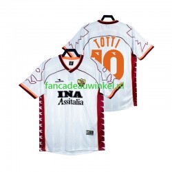 AS Roma Wedstrijdshirt met Korting Totti 10 2000 Retro Uit Heren 1999 Korte Mouw