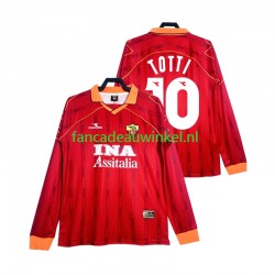AS Roma Wedstrijdshirt met Korting Totti 10 2000 Retro Thuis Heren 1999 Lange Mouw