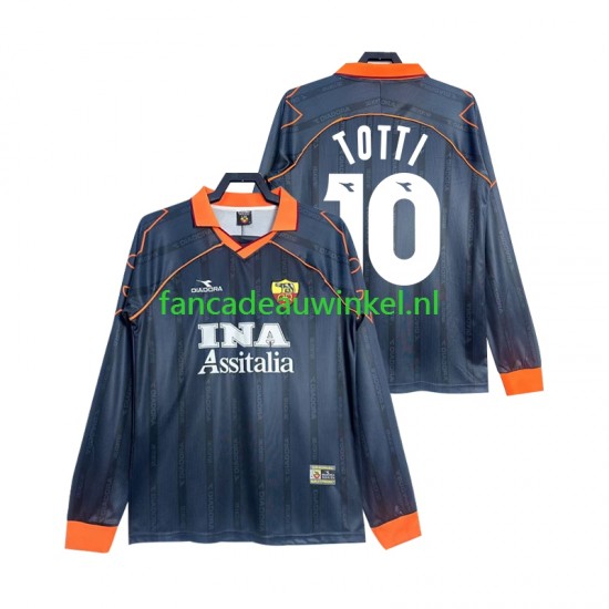 AS Roma Wedstrijdshirt met Korting Totti 10 2000 Retro 3rd Heren 1999 Lange Mouw