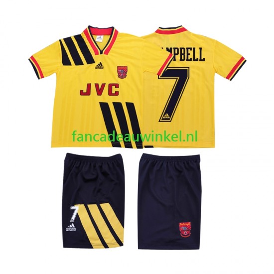 Arsenal Wedstrijdshirt met Korting CAMPBELL 7 1993 Retro Uit Kind 1994 Korte Mouw