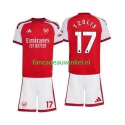 Arsenal Wedstrijdshirt met Korting Christos Tzolis 17 Thuis Kind 2026-27 Korte Mouw