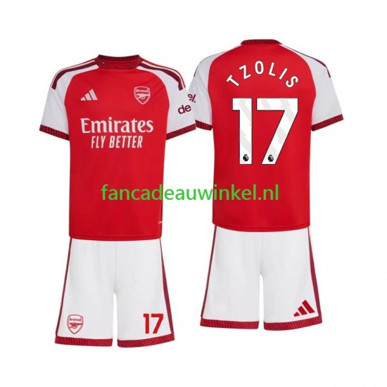 Arsenal Wedstrijdshirt met Korting Christos Tzolis 17 Thuis Kind 2026-27 Korte Mouw