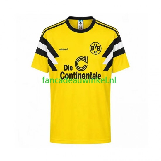 Borussia Dortmund Wedstrijdshirt met Korting 1989 Retro Thuis Heren Korte Mouw
