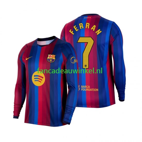 FC Barcelona Wedstrijdshirt met Korting Ferran Torres 7 Thuis Heren 2026-27 Lange Mouw