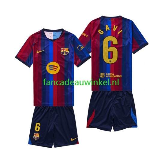 FC Barcelona Wedstrijdshirt met Korting Gavi 6 Thuis Kind 2026-27 Korte Mouw