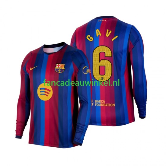 FC Barcelona Wedstrijdshirt met Korting Gavi 6 Thuis Heren 2026-27 Lange Mouw