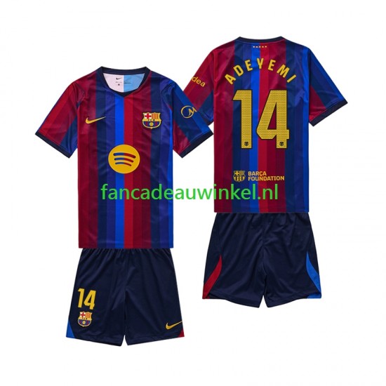 FC Barcelona Wedstrijdshirt met Korting Karim Adeyemi 14 Thuis Kind 2026-27 Korte Mouw