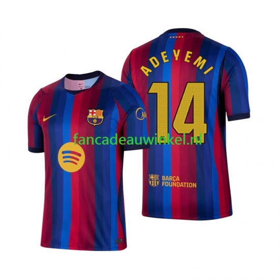FC Barcelona Wedstrijdshirt met Korting Karim Adeyemi 14 Thuis Heren 2026-27 Korte Mouw