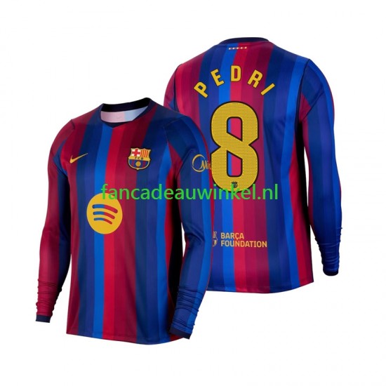 FC Barcelona Wedstrijdshirt met Korting Pedri 8 Thuis Heren 2026-27 Lange Mouw