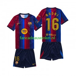 FC Barcelona Wedstrijdshirt met Korting Rodri 16 Thuis Kind 2026-27 Korte Mouw
