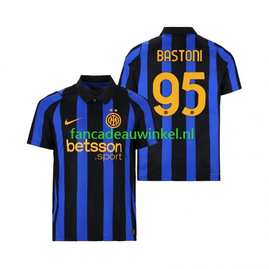 Inter Milan Wedstrijdshirt met Korting Alessandro Bastoni 95 Thuis Heren 2026-27 Korte Mouw