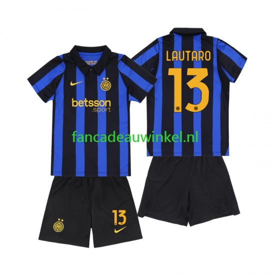 Inter Milan Wedstrijdshirt met Korting Lautaro Martinez 13 Thuis Kind 2026-27 Korte Mouw