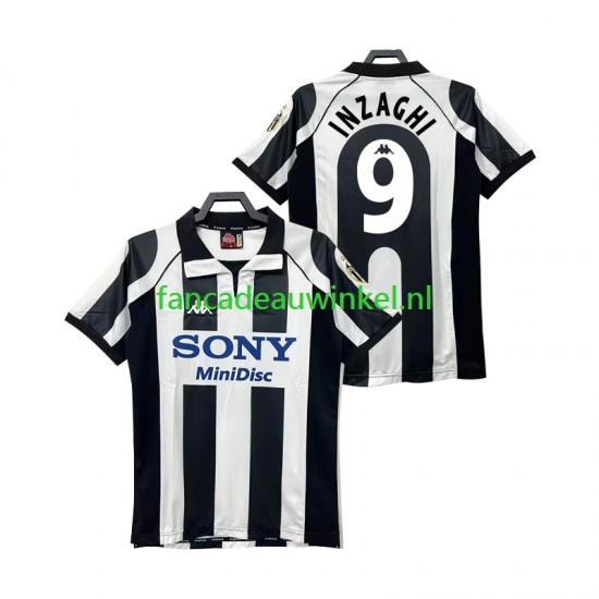 Juventus Wedstrijdshirt met Korting INZAGHI 9 1997 Retro Thuis Heren 1998 Korte Mouw