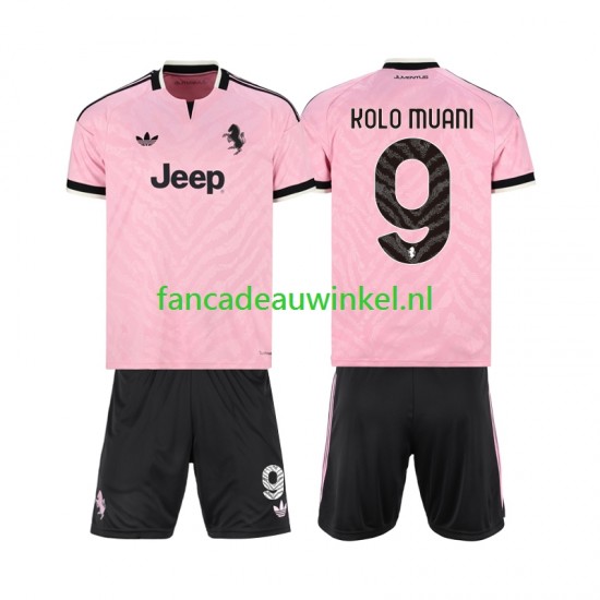 Juventus Wedstrijdshirt met Korting Randal Kolo Muani 9 Uit Kind 2026-27 Korte Mouw
