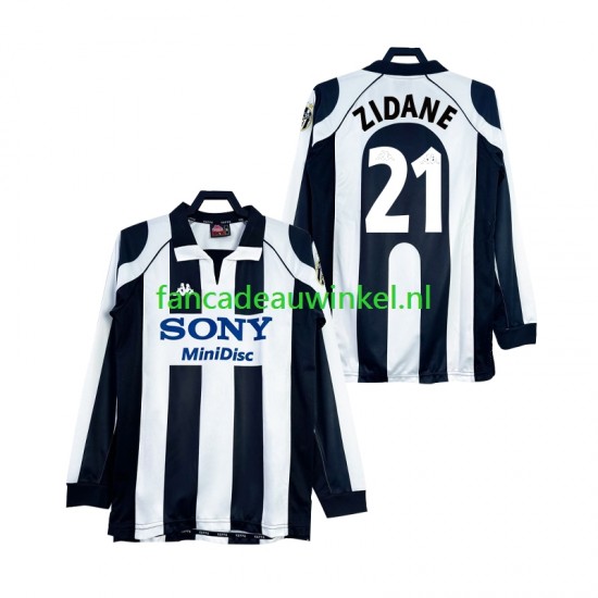 Juventus Wedstrijdshirt met Korting ZIDANE 21 1997 Retro Thuis Heren 1998 Lange Mouw