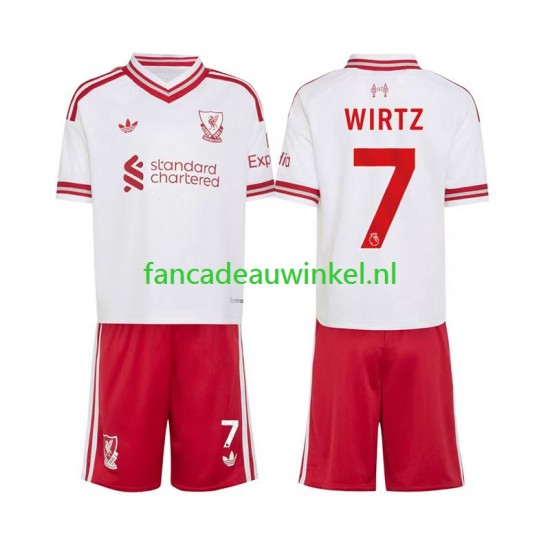 Liverpool Wedstrijdshirt met Korting Florian Wirtz 7 Uit Kind 2026-27 Korte Mouw