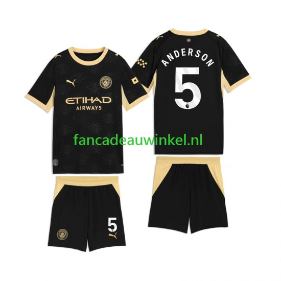 Manchester City Wedstrijdshirt met Korting Elliot Anderson 5 Uit Kind 2026-27 Korte Mouw