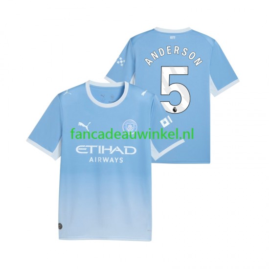 Manchester City Wedstrijdshirt met Korting Elliot Anderson 5 Thuis Heren 2026-27 Korte Mouw