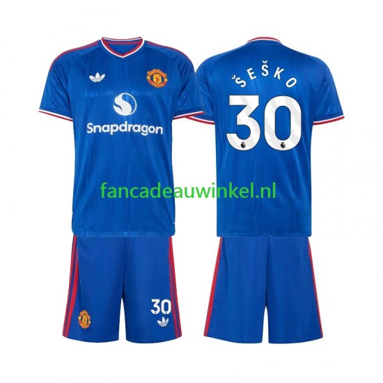 Manchester United Wedstrijdshirt met Korting Benjamin Sesko 30 Uit Kind 2026-27 Korte Mouw