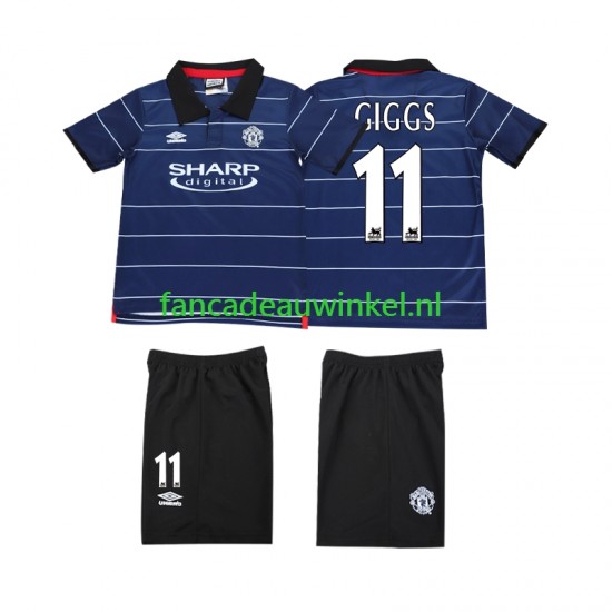 Manchester United Wedstrijdshirt met Korting GIGGS 11 2000 Retro Uit Kind 1999 Korte Mouw