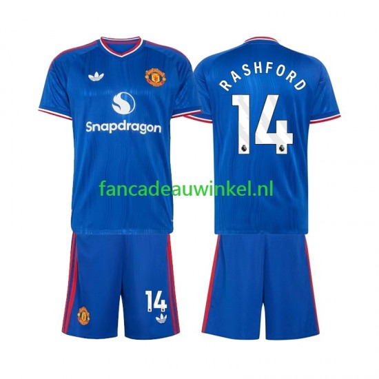 Manchester United Wedstrijdshirt met Korting Marcus Rashford 14 Uit Kind 2026-27 Korte Mouw