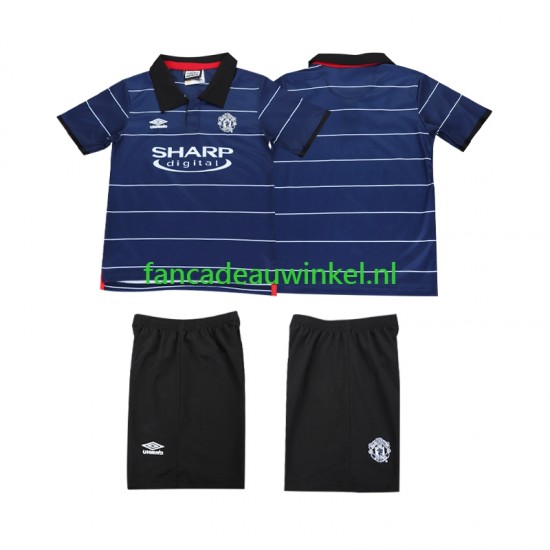 Manchester United Wedstrijdshirt met Korting 2000 Retro Uit Kind 1999 Korte Mouw