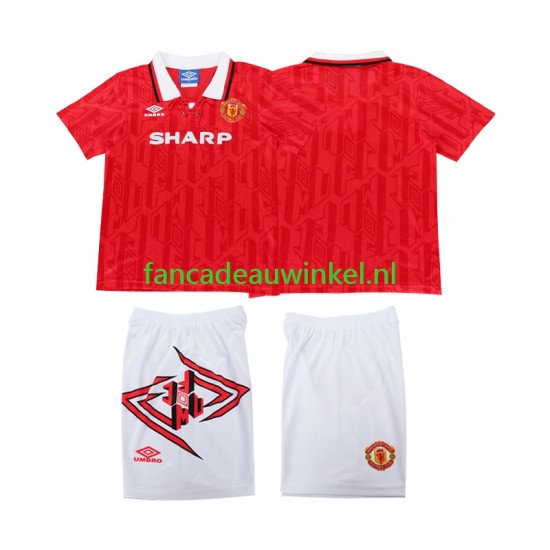 Manchester United Wedstrijdshirt met Korting 1993 Retro Thuis Kind 1994 Korte Mouw