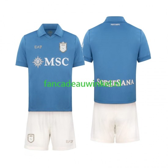 Napoli Wedstrijdshirt met Korting Thuis Kind 2026-27 Korte Mouw