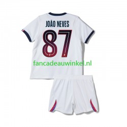 Paris Saint-Germain Wedstrijdshirt met Korting Joao Neves 87 Uit Kind 2026-27 Korte Mouw