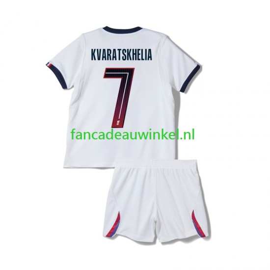 Paris Saint-Germain Wedstrijdshirt met Korting Khvicha Kvaratskhelia 7 Uit Kind 2026-27 Korte Mouw
