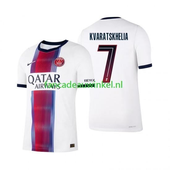 Paris Saint-Germain Wedstrijdshirt met Korting Khvicha Kvaratskhelia 7 Uit Heren 2026-27 Korte Mouw