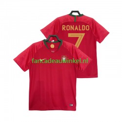 Portugal Wedstrijdshirt met Korting Cristiano Ronaldo 7 2018 Retro Thuis Heren Korte Mouw