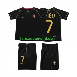 Portugal Wedstrijdshirt met Korting FIGO 7 Retro Uit Kind 2006 Korte Mouw