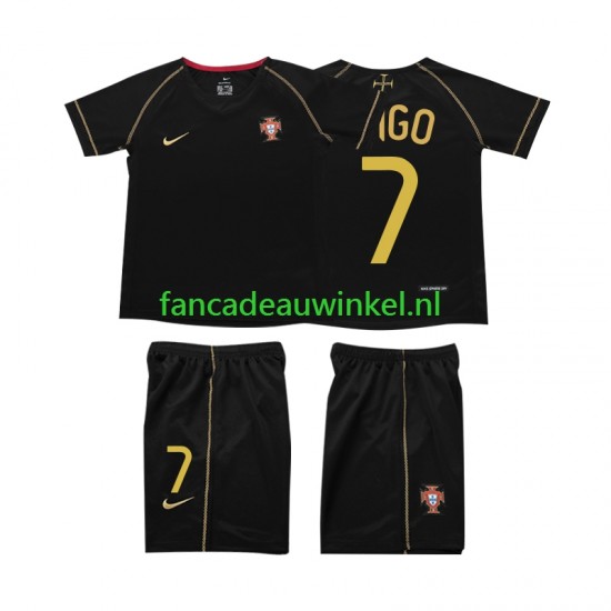 Portugal Wedstrijdshirt met Korting FIGO 7 Retro Uit Kind 2006 Korte Mouw