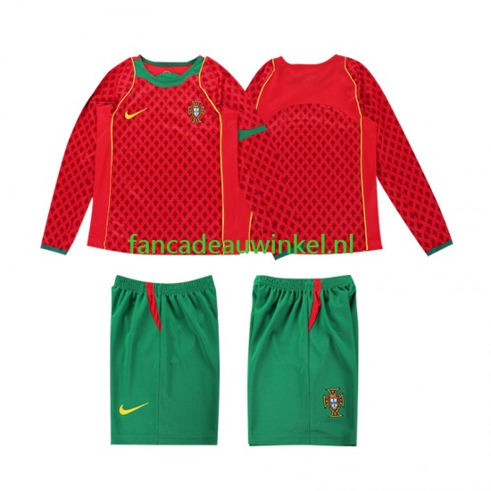 Portugal Wedstrijdshirt met Korting Retro Thuis Kind 2004 Lange Mouw
