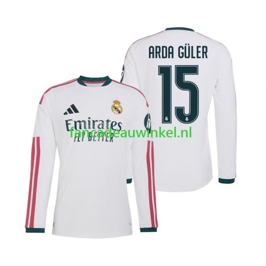 Real Madrid Wedstrijdshirt met Korting Arda Guler 15 Thuis Heren 2026-27 Lange Mouw