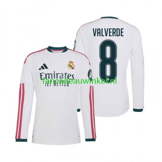 Real Madrid Wedstrijdshirt met Korting Federico Valverde 8 Thuis Heren 2026-27 Lange Mouw