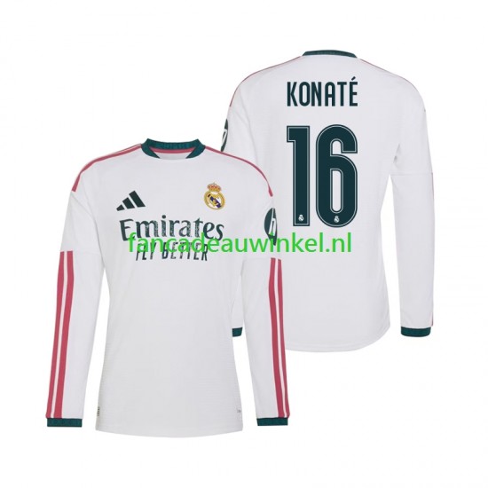 Real Madrid Wedstrijdshirt met Korting Ibrahima Konate 16 Thuis Heren 2026-27 Lange Mouw