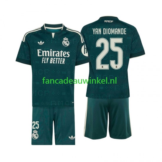 Real Madrid Wedstrijdshirt met Korting Yan Diomande 25 Uit Kind 2026-27 Korte Mouw