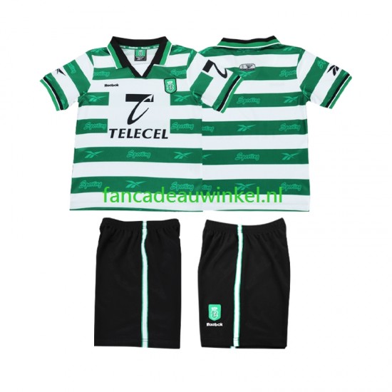 Sporting CP Wedstrijdshirt met Korting 2000 Retro Thuis Kind 1999 Korte Mouw