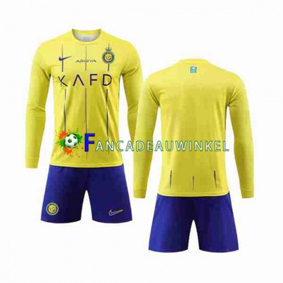 Al-Nassr Wedstrijdshirt met Korting Thuis Kind 2023-24 Lange Mouw