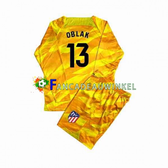 Atlético Madrid Wedstrijdshirt met Korting Jan Oblak 13 Keepersshirt Oranje Kind 2023-24 Lange Mouw