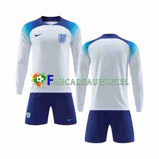 Engeland Wedstrijdshirt met Korting Thuis Kind WK 2022 Lange Mouw